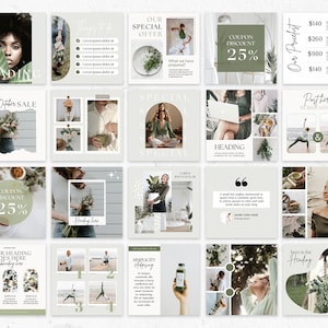 Green instagram templates for coach Health coach instagram posts and stories Nutrition Coach Instagram Template Wellness Coach Instagram