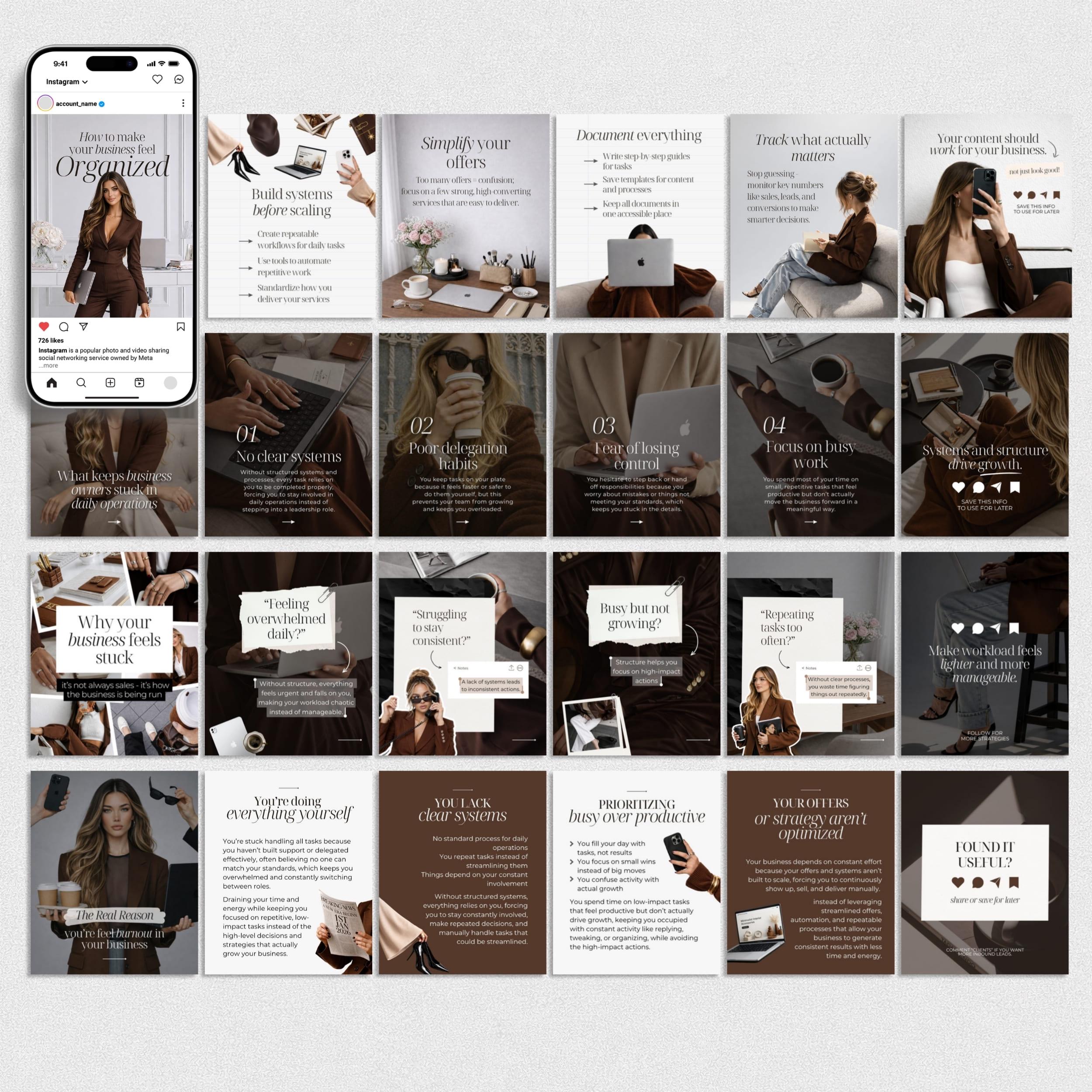 Elegant Instagram Carousel Templates Neutral Aesthetic Instagram Posts ...