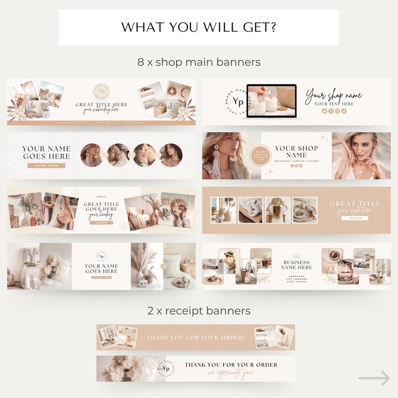 Etsy Shop Kit Etsy Banners Templates Etsy Shop Branding Kit Etsy Shop Bundle Etsy Canva Banners Etsy Store Canva Templates Etsy design