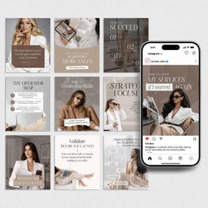 Coaching Instagram templates for Canva Digital Marketer Instagram templates Business coach Instagram coach Personal brand Entrepreneur posts