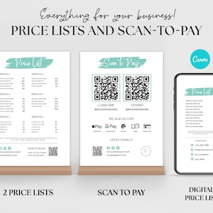 Price List Template Sign For Small Business, Editable Price List Template Canva, Printable Pricing Guide, Bundles Price List, ig Price List