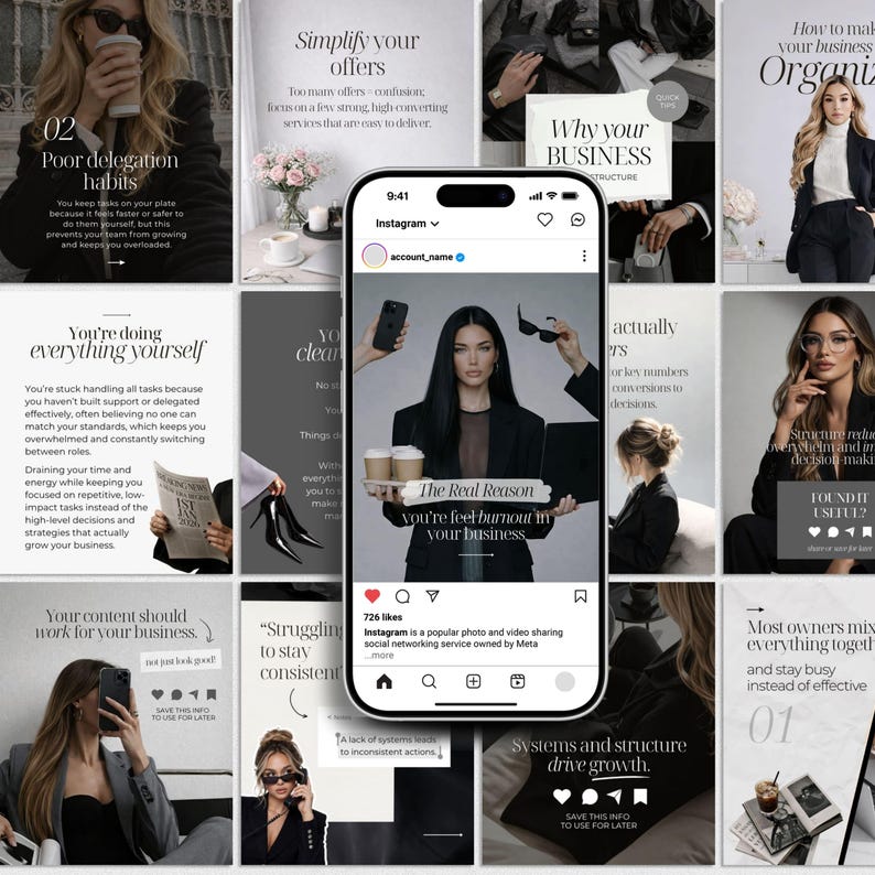 Instagram Carousel Templates Business coach Financial expert Content Creators Social media agency Carousel post Viral IG Trendy Instagram