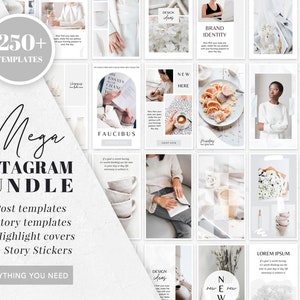Instagram Template Bundle for Canva | Instagram Bundle Template Canva | Instagram posts, stories, highlight covers and story stickers