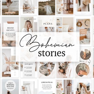 Boho instagram story, instagram stories template boho, bohemian instagram, instagram story canva, ig story template, coach instagram, beige