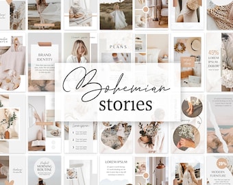 Boho Instagram Story, Instagram Stories Template Boho, Boho Instagram, Instagram Story Canva, ig Story Template, Coach Instagram, beige