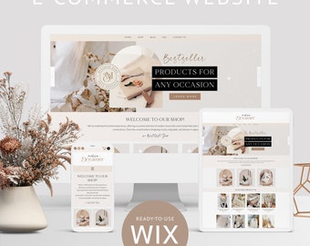 Wix website Template E-commerce Wix website design Online store Online shop template Wix Template Wix Theme Wix Layout Wix Shop Brown