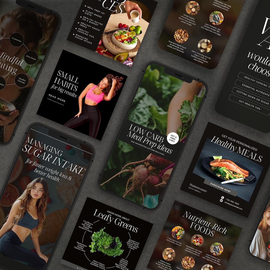 Nutrition Coach Instagram Templates Health Coach Canva Social Media ...