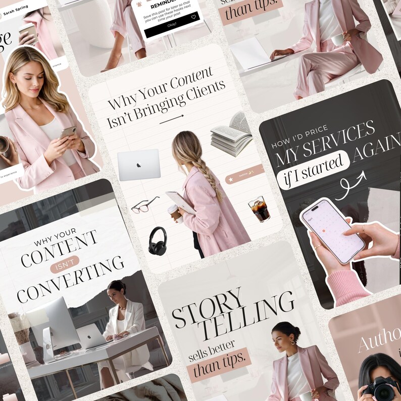 Pink Instagram Templates IG Post Templates Canva Templates Instagram Carousel Posts Templates Pink theme Instagram Coach SMM UGC Creator