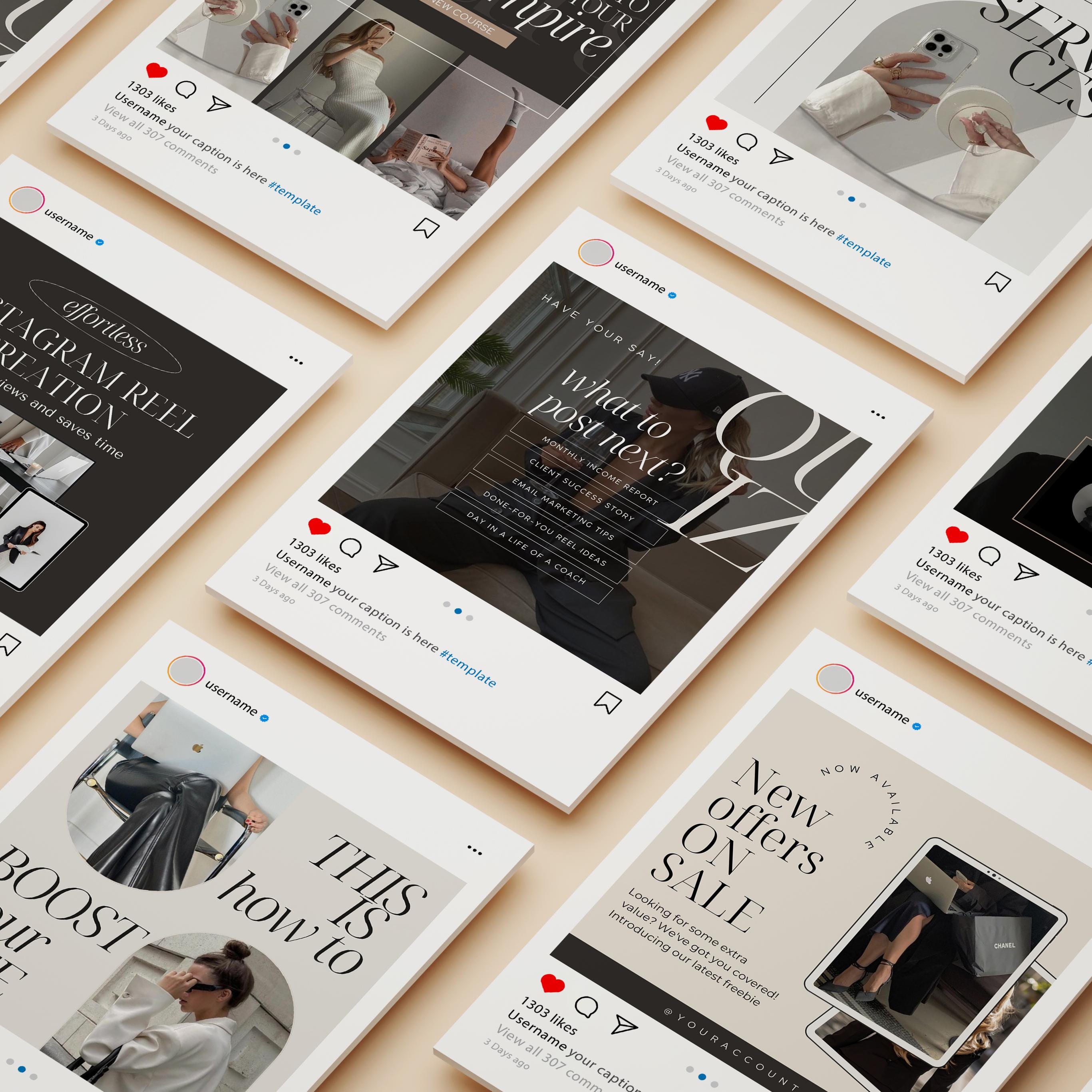 Coaching Instagram Post Stories Social Media Coach Template Business ...