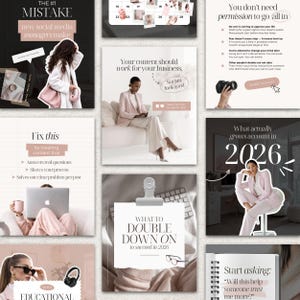Pink Instagram Templates IG Post Templates Canva Templates Instagram Carousel Posts Templates Pink theme Instagram Coach SMM UGC Creator