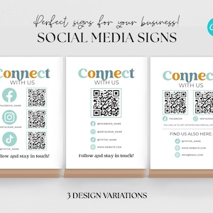 Síganos en el signo de redes sociales, signo de redes sociales de código QR, plantilla de código QR de redes sociales, signo de redes sociales editable, signo de código QR personalizado
