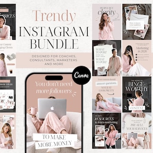Pink Instagram Templates IG Post Templates Canva Templates Instagram Carousel Posts Templates Pink theme Instagram Coach SMM UGC Creator