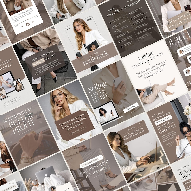 Coaching Instagram templates for Canva Digital Marketer Instagram templates Business coach Instagram coach Personal brand Entrepreneur posts