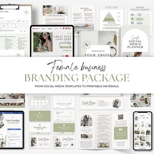 Green Health Coach Template Wellness Coach Holistic Health Content Creator Social Media Template Branding Kit Instagram Bundle Canva