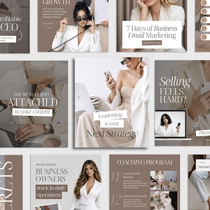 Coaching Instagram templates for Canva Digital Marketer Instagram templates Business coach Instagram coach Personal brand Entrepreneur posts
