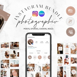 Instagram Photographer Template, Wedding Photography Instagram Stories, Posts, Reels, Highlights, Instagram Bundle, Photography social media
