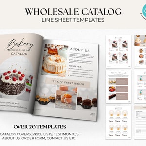 Editable Wholesale Line Sheet Template, Wholesale catalog, Pricing Book, Bakery wholesale Linesheet Template, Pricing Ebook Canva Catalogue