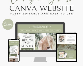 Health Coach Template Website Wellness Coach Template Canva Website Wellness Coach Website Nutritionist Dietitian Website Coach Service Page