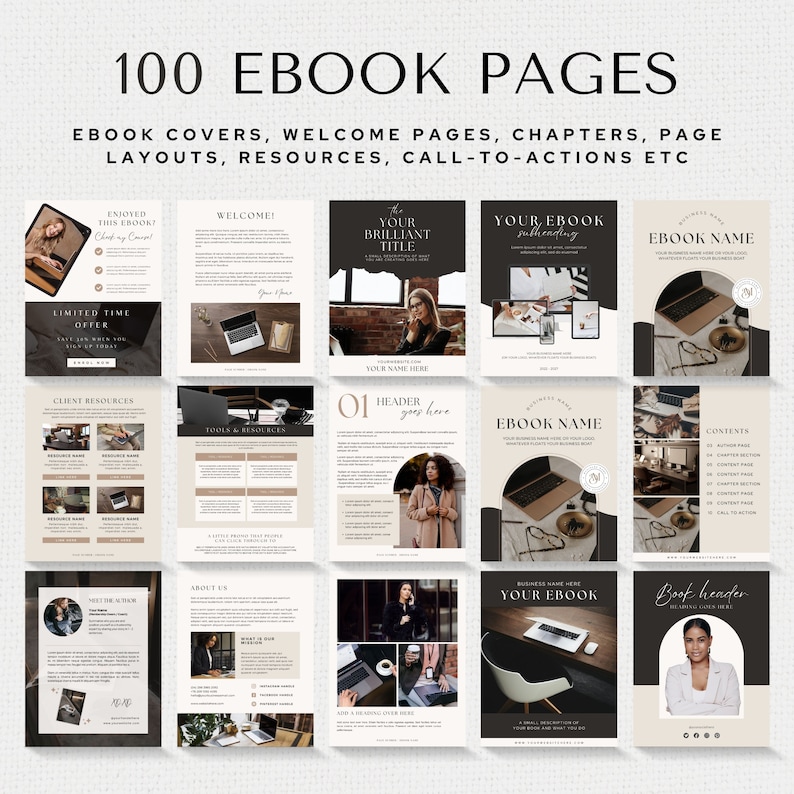 Editable Ebook Template Canva Small Business Digital Lead Magnet Training Guide Book Course Creator Template Workbook Worksheets