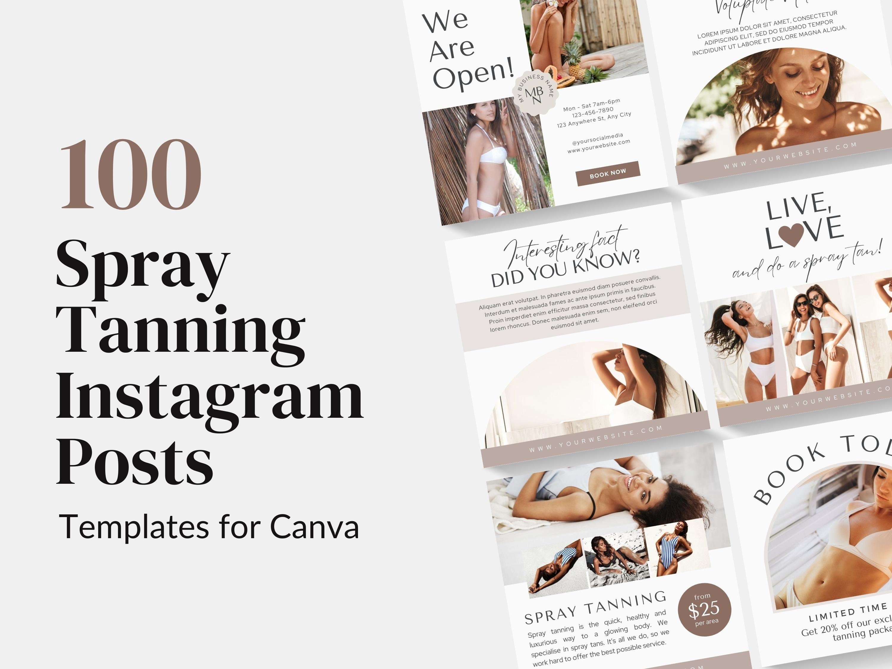 Spray Tan Posts 100 Spray Tan Instagram Templates Spray Tanning Posts Instagram Spray ...