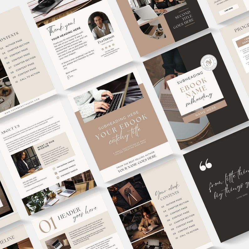 Editable Ebook Template Canva Small Business Digital Lead Magnet Training Guide Book Course Creator Template Workbook Worksheets