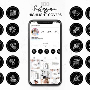 100 Black Instagram Highlight Covers, diy instagram highlight templates, Instagram story Highlights, IG Highlight Icons, Lifestyle covers