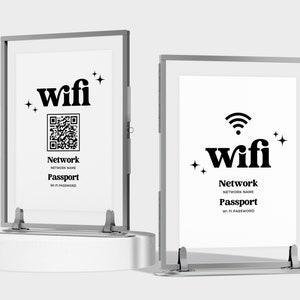 Wifi QR Code Sign, Printable Wifi Sign, Editable Wifi Password Sign ...