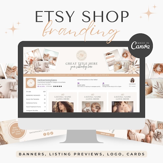 Etsy Shop Kit Etsy Banners Templates Etsy Shop Branding Kit Etsy Shop Bundle Etsy Canva Banners Etsy Store Canva Templates Etsy design POD