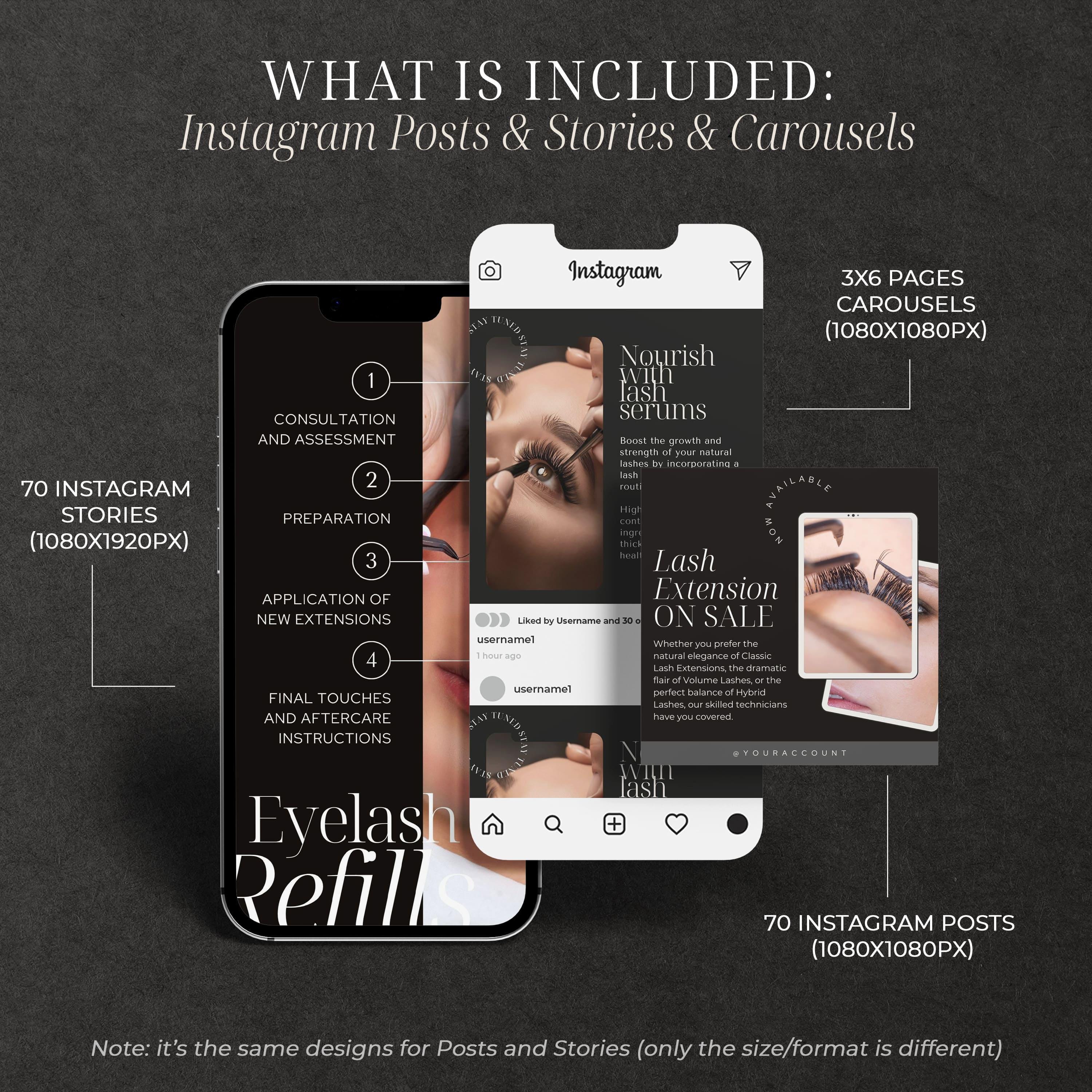Lash Tech Artist Instagram Template Canva Lash Stylist Post Templates ...