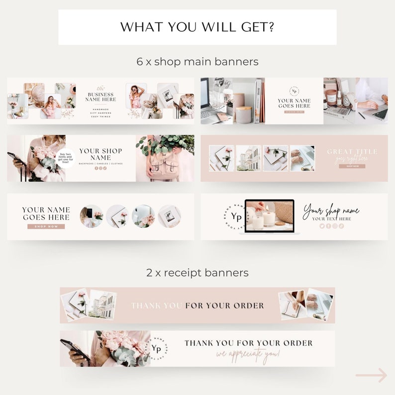 Etsy Shop Kit Etsy Shop Banner Templates Etsy Shop Branding Kit Etsy Shop Template Etsy Shop Banner Kit Etsy Store Canva Templates