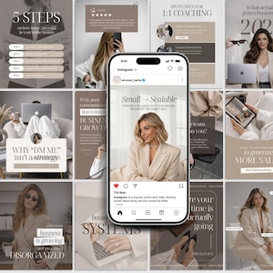Coaching Instagram templates for Canva Digital Marketer Instagram templates Business coach Instagram coach Personal brand Entrepreneur posts