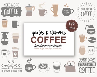 Coffee svg bundle | Coffee quotes svg | Funny coffee svg | Coffee lovers | Coffee mugs svg | SVG, PNG, Cricut | But first coffee