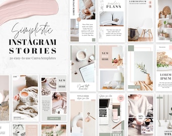 Canva template stories instagram | Simplistic Instagram Story Templates | Instagram Canva Template | Canva Blogger Template | Simple Feed