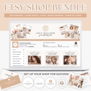 Etsy branding kit Etsy Shop Kit Etsy Store Banner Etsy Shop Banner Template Etsy Shop Bundle Etsy listing templates POD etsy shop Boho
