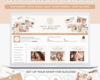 Etsy-Branding-Kit Etsy Shop-Kit Etsy Store Banner Etsy Shop Banner Vorlage Etsy Shop Bundle Etsy-Eintragsvorlagen POD Etsy Shop Boho
