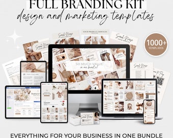 Volledig brandingpakket DIY-brandingkit Social media-brandingsjabloon Marketingbundel Instagrambundel Bedrijfsmerksjabloon Canva