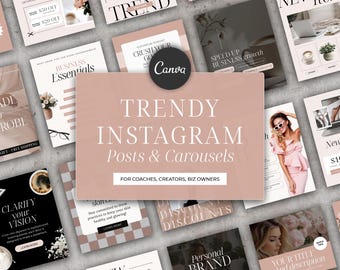 Instagram Template Canva Instagram Coaching Templates Instagram Posts Carousels Consultant Therapist Business Branding Pink Instagram Posts