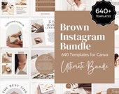 Instagram Bundle, Instagram Post Templates Canva, Instagram Templates for Business, Marketing Templates, Brown Instagram, Social media posts