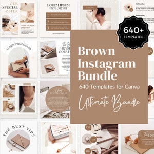 Instagram Bundle, Instagram Post Templates Canva, Instagram Templates for Business, Marketing Templates, Brown Instagram, Social media posts