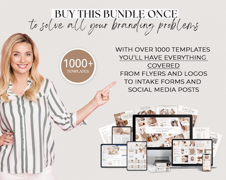 Branding Package, DIY Branding Kit, Social Media Branding Template, Marketing Bundle, Instagram Bundle, Business Brand Template Canva