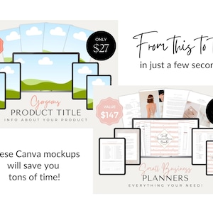 Mockup Etsy Listing Canva, Digital Product Mockup, Etsy Listing Mockup ...