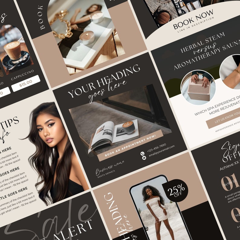 Social Media Bundle Business Marketing Template Branding Kit Social Media Post Faceless Marketing Branding Package Coach Instagram Template