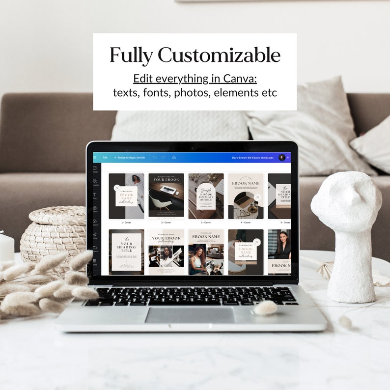 Ebook Template Canva Coaching Guide Book Canva Template Dark Luxury Ebook Lead Magnet Course Creator Template Modern Workbook Worksheets