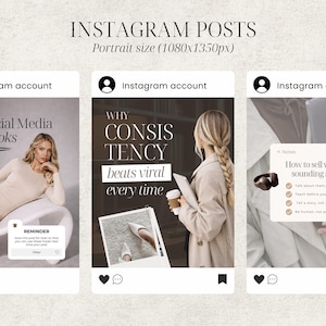 Elegant Instagram Carousel Templates Beige Neutral Aesthetic Canva Templates for Coaches Creators Personal Brands Editable Portrait IG Posts
