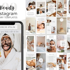Beauty instagram stories, beauty instagram story template, beauty instagram story, wellness instagram stories Canva, self-care, cosmetics