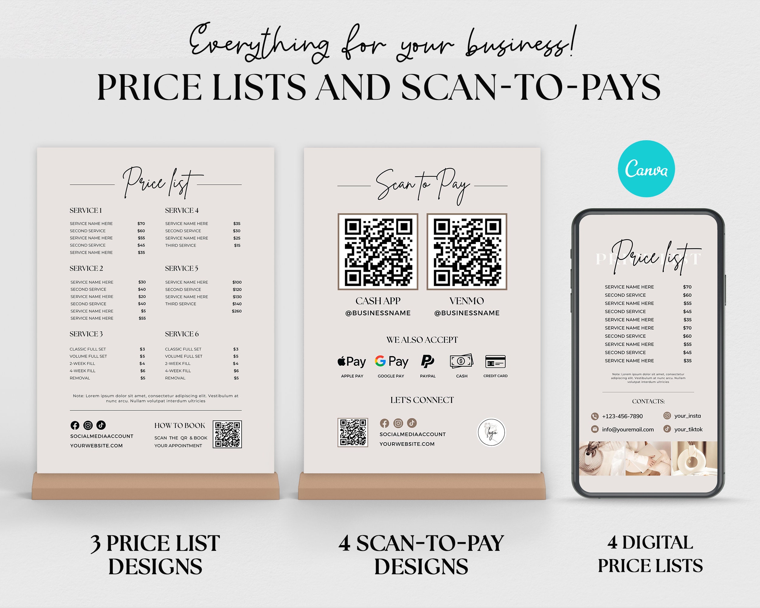 price-list-template-design
