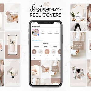Instagram reel cover template, Instagram reel template Canva, Boho reels for coaches, entrepreneurs, bloggers, Instagram Reels Thumbnails