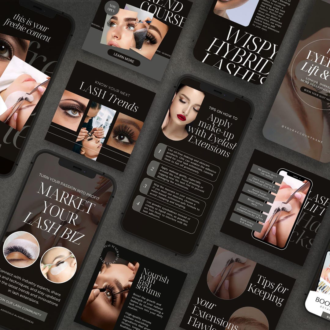 Lash Stylist Post Templates Lash Tech Artist Instagram Template Canva ...
