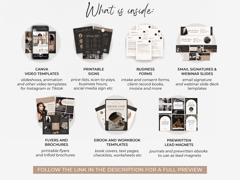 Social Media Bundle Business Marketing Template Branding Kit Social Media Post Faceless Marketing Branding Package Coach Instagram Template