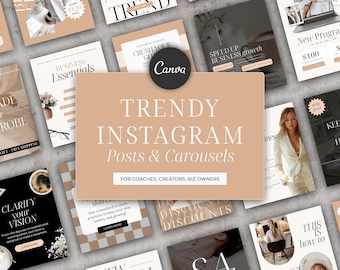 Instagram Canva Template Coaching  Business IG Carousel Posts Social media templates Instagram posts Neutral Beige Minimalist Instagram